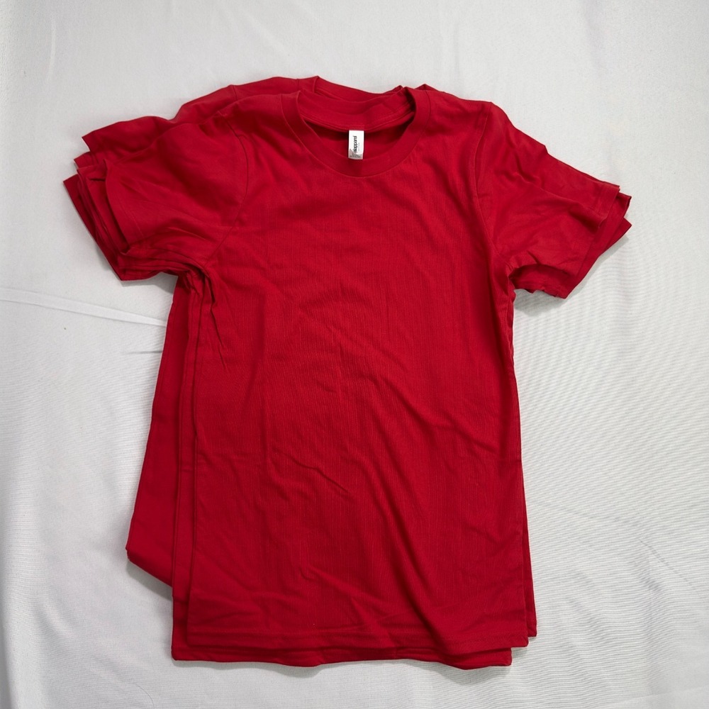 Lot of 6 ea. Royal Apparel T-Shirt Unisex XS Red Cotton Soft Lightweight
